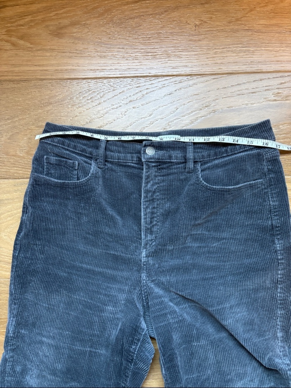 Loft Dark Corduroy Straight Leg Pants Women’s Size 12 Blue/Gray Business Classic - Picture 10 of 12